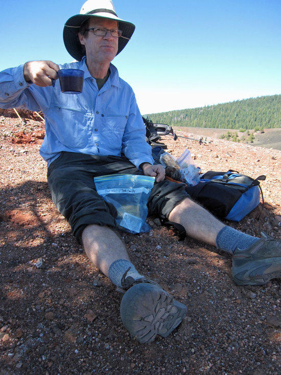 Mark Enjoying Lunch in the Shade of a Singular Scrawny Tree