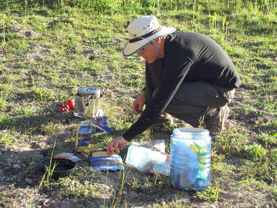 Mark Setting up for Dinner
