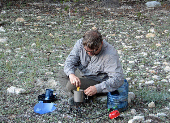 Jeff Getting Started on a Late Dinner