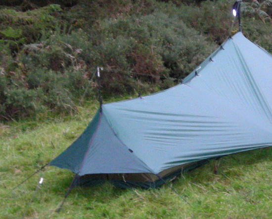 Rear of tarp / tent