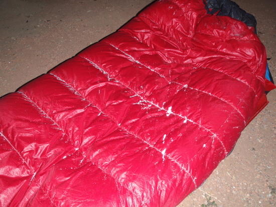 Ice between bag & bivy