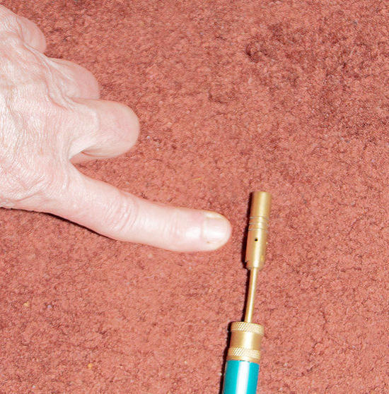 butane burner -- actual size