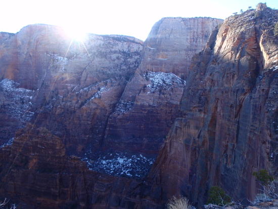 Sun breaking the rim