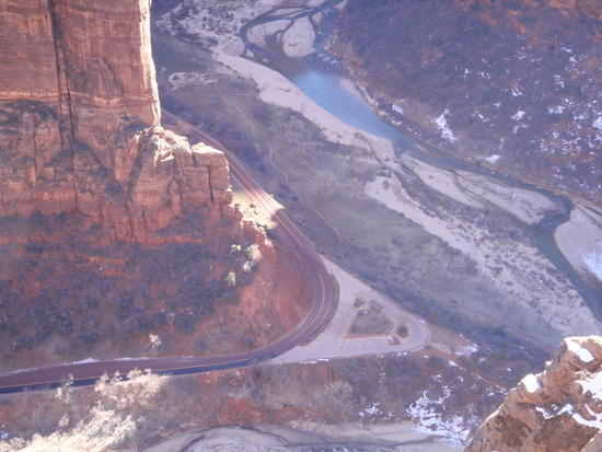 Looking down to Big Bend and the North Fork of the Virgin River in the Valley