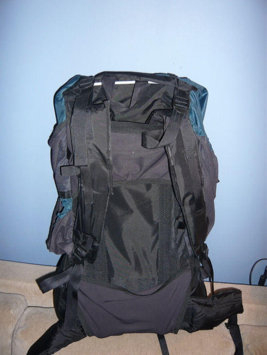 Back of pack with pad removed