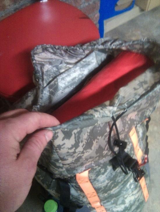 drawstring closure at top