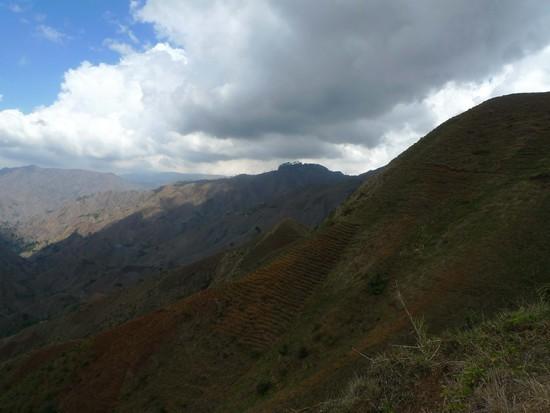 Almost all of the slopes were steeply terraced for farming.