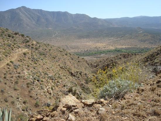Looking south, climbing up San Felipe Hills