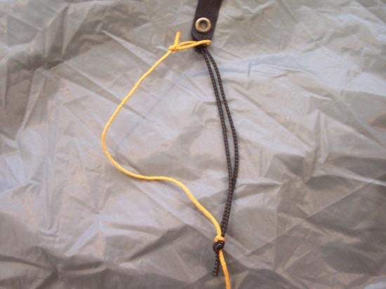 Doubled shockcord and Triptease guyline