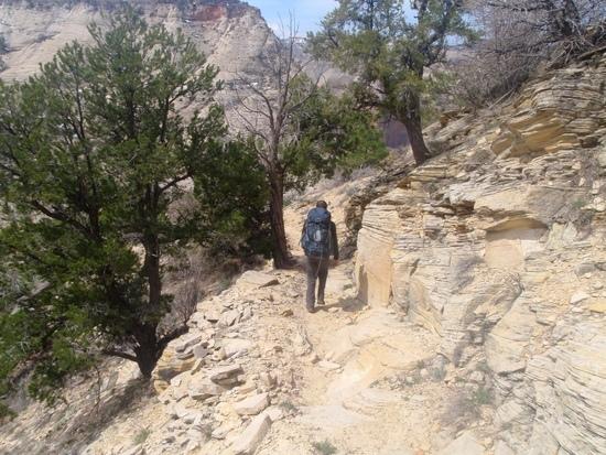 Hiking down