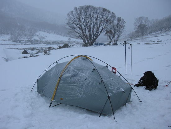 The night before the storm - It was forecast and so the poles were a good idea.