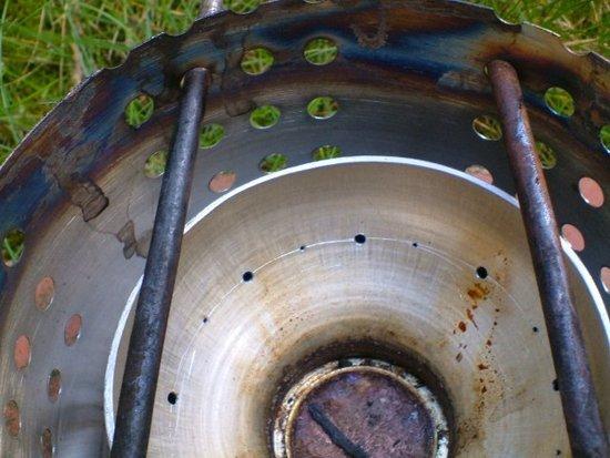 detail of burner in stand