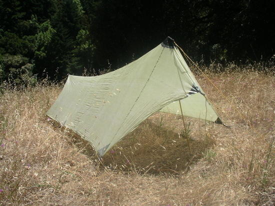 MLD Patrol shelter in green Cuben Fiber at Skyline Ridge Open space