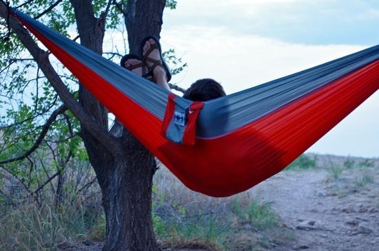 Me in my Red SoCo Double Hammock looking at a great TX sunset.