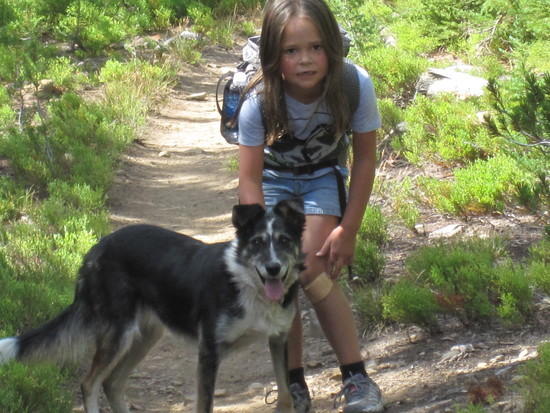 Daughter and dog.
