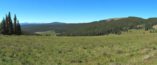 View south from Jarosa Mesa toward the Weminuche
