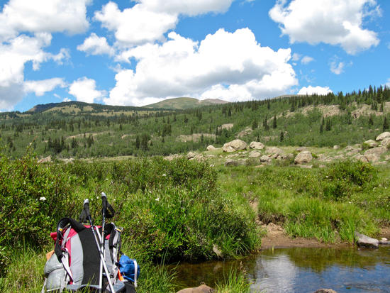 Looking up a thunderheads building on the Divide (and the CT) from N Clear Ck