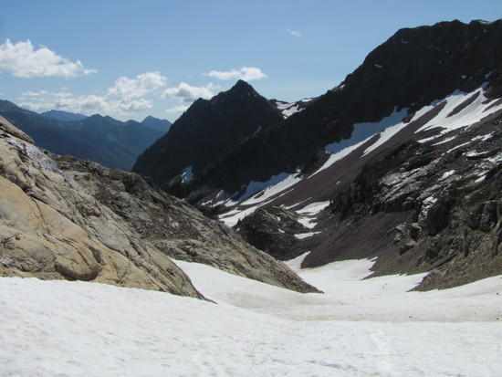 Looking back down Spider Gap