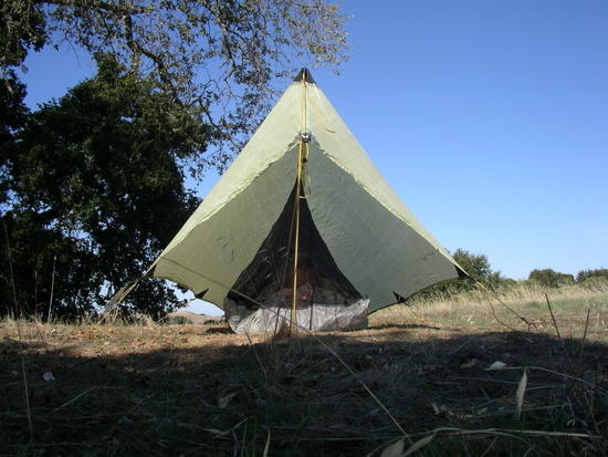 Inside the Bear paw bivy as if sleeping
