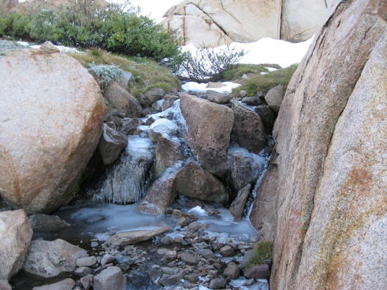 Half frozen creek on Black Hawk Mountain
