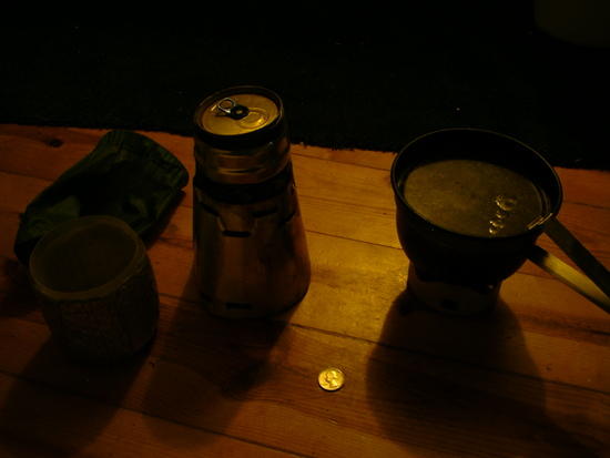 Caldera cone Heinekin left/ Trangia mini 28 right