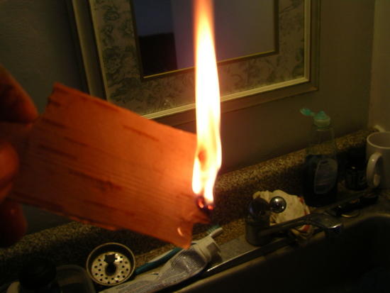 Wet BirchBark on fire