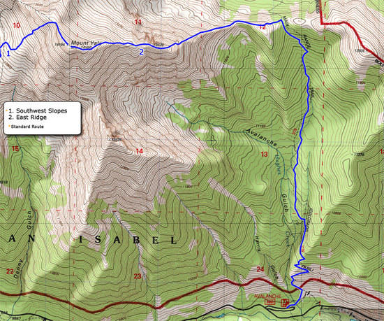 Mt. Yale East Ridge Route