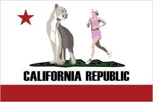 CA Flag with mountain lion