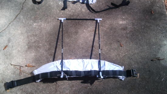An overview of the waist belt and frame.