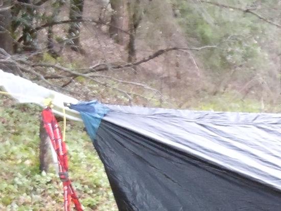 a wrinkled winter tarp