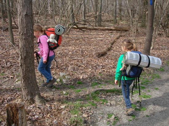 Taking the trail to the campsite