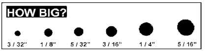 Shockcord sizes
