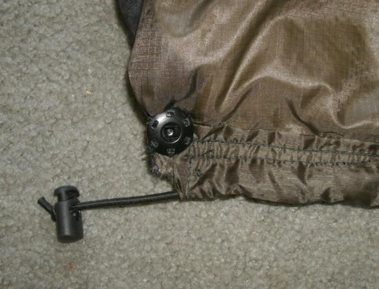 The drawcord was easy to sew into place and really helps hold in body heat