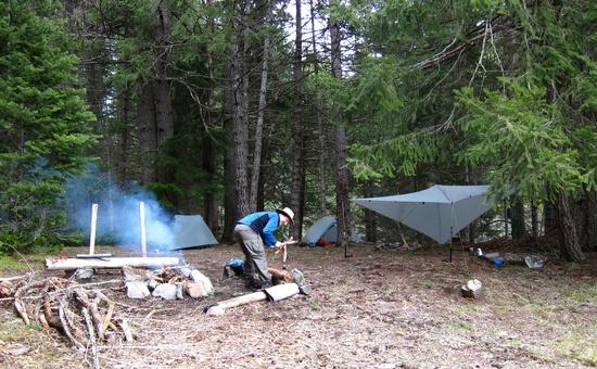 Our campsite. Notch on the left.