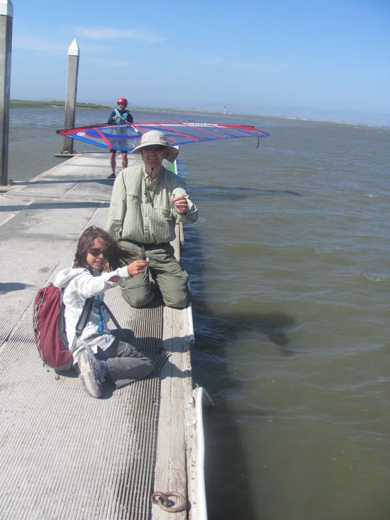 Natalie and fill our vials at the Bay