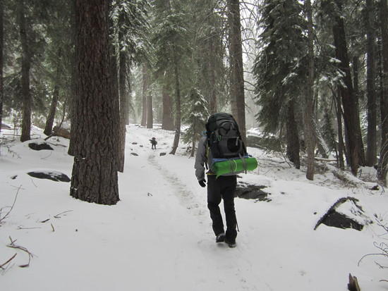 Starting our climb twards camp lake