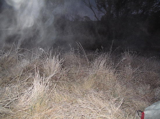 Steam rising off srtove iat first light