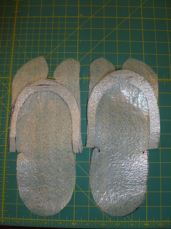 1/16" foam underlayment sandals complete