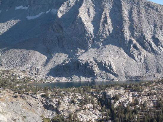 view of bernice lake going up volgelsang pass