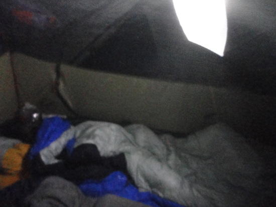 Hanging inside the tent