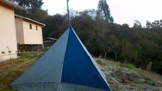 tent with stove