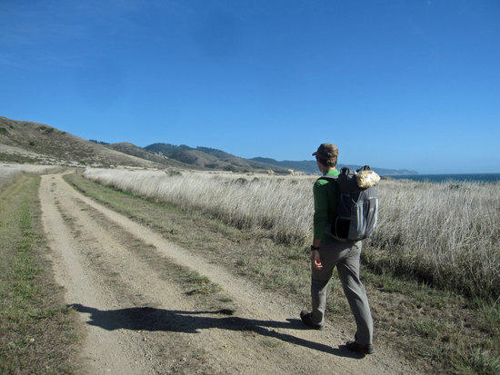 Danny Hiking Along on the  Fire Road