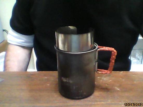 stowed inside pot