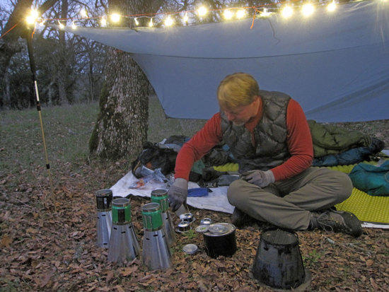Lee Demonstrating Alcohol Stove & Simmering Ring