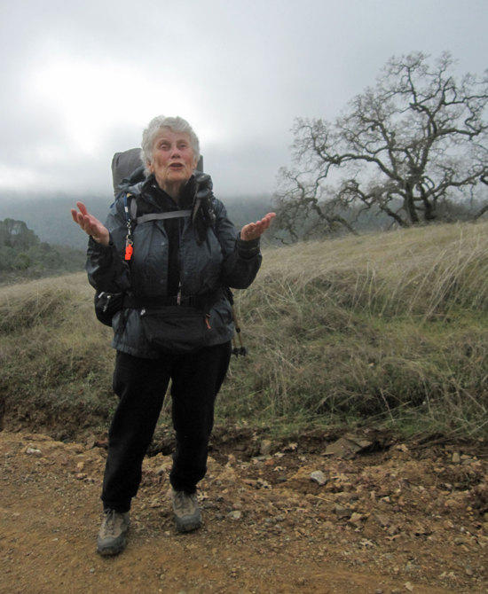 Jane Hiking in the Fog