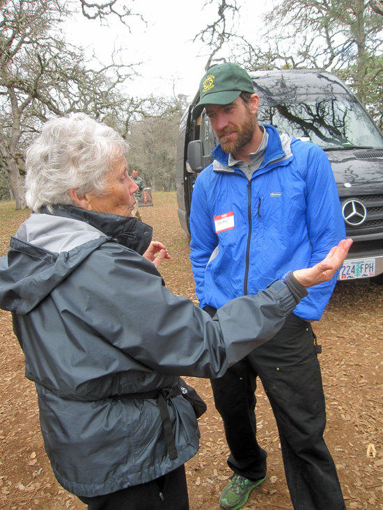 Jane giving her thoughts to Brian or Picking His brain for Information