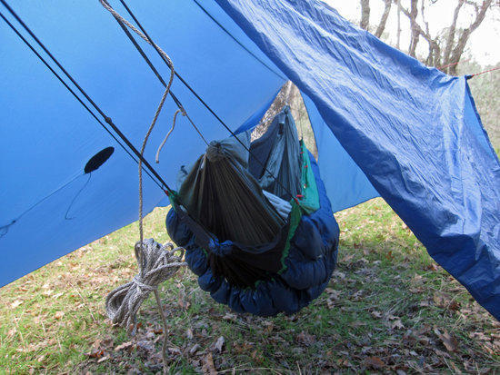 Blue Tarp and Hammock 2
