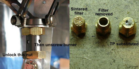 Mods to Fire Maple jet - remove filter