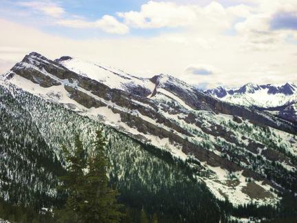 iIn the mid-distance lies Junction Mt., in the far distance lies the Flathead Alps./i