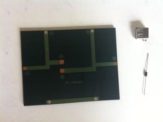 solar cell, diode, and USB port